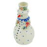 Polish Pottery Snowman Candle Holder 6&quot; Rose Garden UNIKAT