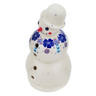 Polish Pottery Snowman Candle Holder 6&quot; The Floral Wish
