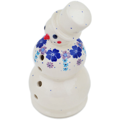 Polish Pottery Snowman Candle Holder 6&quot; The Floral Wish