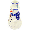 Polish Pottery Snowman Candle Holder 6&quot; Tulip Pair Peacock
