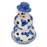 Polish Pottery Snowman Candle Holder 7&quot; Blue Berry Special UNIKAT