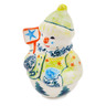 Polish Pottery Snowman Figurine 3&quot; UNIKAT