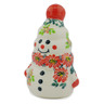 Polish Pottery Snowman Figurine 4&quot; Flora Fantasia UNIKAT