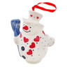 Polish Pottery Snowman Figurine 4&quot; Love All Around