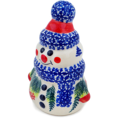 Polish Pottery Snowman Figurine 4&quot; Winter Sights UNIKAT