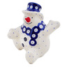Polish Pottery Snowman Figurine 5&quot; Blue Eyes