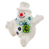 Polish Pottery Snowman Figurine 5&quot; Into Spring
