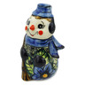 Polish Pottery Snowman Figurine 5&quot; Midnight Glow UNIKAT