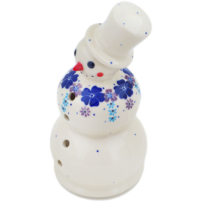 Polish Pottery Snowman Figurine 6&quot; The Floral Wish