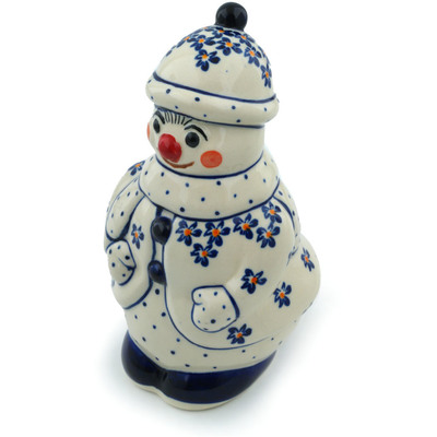 Polish Pottery Snowman Figurine 7&quot; Remember Me