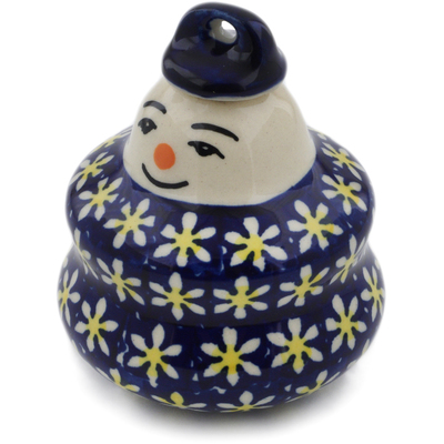 Polish Pottery Snowman Ornament 3&quot; Daisy