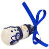 Polish Pottery Snowman Ornament 3" Peacock Forget-me-not
