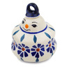Polish Pottery Snowman Ornament 3&quot; Peacock