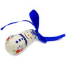 Polish Pottery Snowman Ornament 3&quot; Red Chains UNIKAT