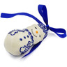 Polish Pottery Snowman Ornament 3&quot; Wave Of Flowers