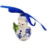 Polish Pottery Snowman Ornament 4&quot; Beautiful Bevy