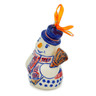 Polish Pottery Snowman Ornament 4&quot; Big Stars, Big Dreams