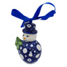 Polish Pottery Snowman Ornament 4" Blue Eye Scatter UNIKAT