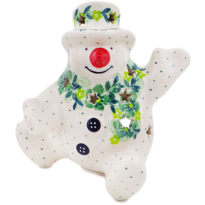 Polish Pottery Snowman Ornament 4&quot; Envy