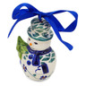 Polish Pottery Snowman Ornament 4" Lucky Blue Clover