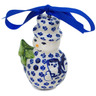 Polish Pottery Snowman Ornament 4" Meow