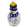 Polish Pottery Snowman Ornament 4&quot; Peachy Peacock