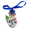Polish Pottery Snowman Ornament 4" Radiant Roses
