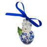 Polish Pottery Snowman Ornament 4" Snowdrift