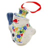 Polish Pottery Snowman Ornament 5&quot; Winter Sprinkles UNIKAT