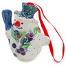 Polish Pottery Snowman Ornament With Bell 4&quot; Berry Garland