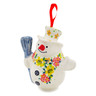 Polish Pottery Snowman Ornament With Bell 4&quot; Bright Spring UNIKAT