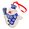 Polish Pottery Snowman Ornament With Bell 4&quot; May Flowers