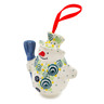 Polish Pottery Snowman Ornament With Bell 4&quot; Radiant Rounds