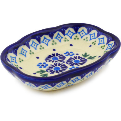 Polish Pottery Soap Dish 5&quot; Aster Patches