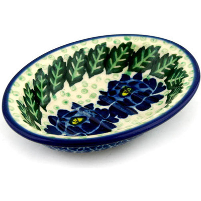 Polish Pottery Soap Dish 5&quot; Blue Bliss