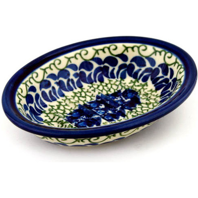 Polish Pottery Soap Dish 5&quot; Blue Passion