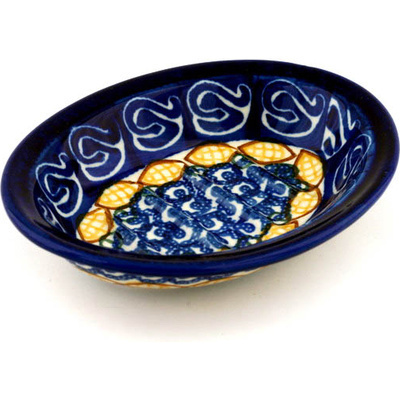 Polish Pottery Soap Dish 5&quot; Corn Circle