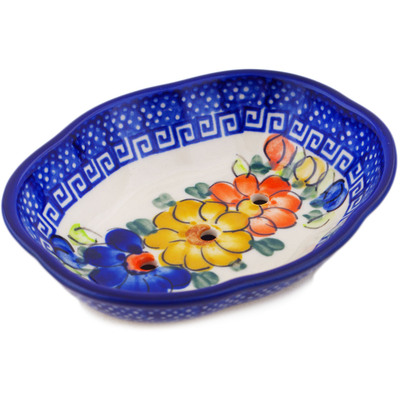 Polish Pottery Soap Dish 5&quot; Fall Garden UNIKAT