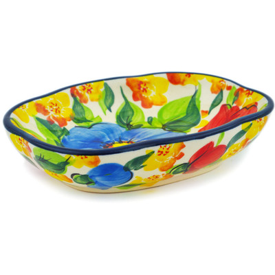 Polish Pottery Soap Dish 5&quot; Feel-good Florals UNIKAT