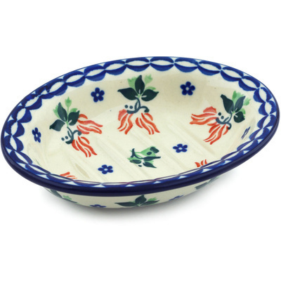 Polish Pottery Soap Dish 5&quot; Fire Cracker