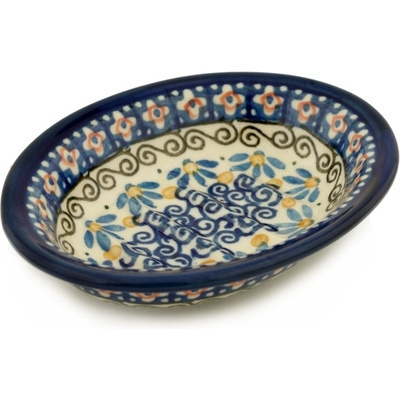 Polish Pottery Soap Dish 5&quot; Floral Medley