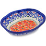 Polish Pottery Soap Dish 5&quot; Grecian Fire Tulips
