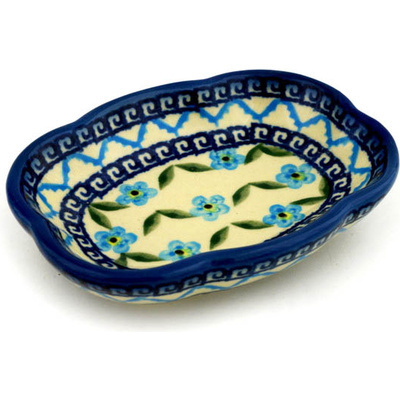 Polish Pottery Soap Dish 5&quot; Greek Daisies