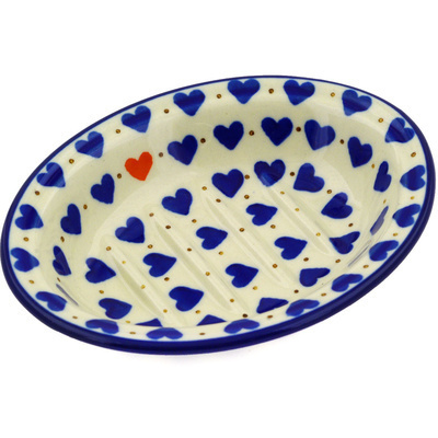 Polish Pottery Soap Dish 5&quot; Heart Of Hearts