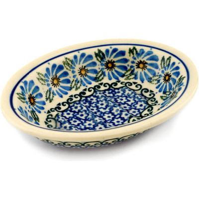 Polish Pottery Soap Dish 5&quot; Marigold Morning