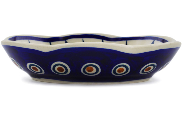 Polish Pottery Soap Dish 5" Peacock 