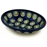 Polish Pottery Soap Dish 5&quot; Peacock Leaves