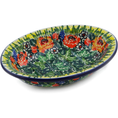 Polish Pottery Soap Dish 5&quot; Splendid Morning Glow UNIKAT