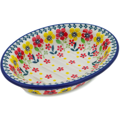 Polish Pottery Soap Dish 5&quot; Spring Bliss UNIKAT