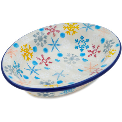 Polish Pottery Soap Dish 5&quot; Vintage Snow Fall UNIKAT